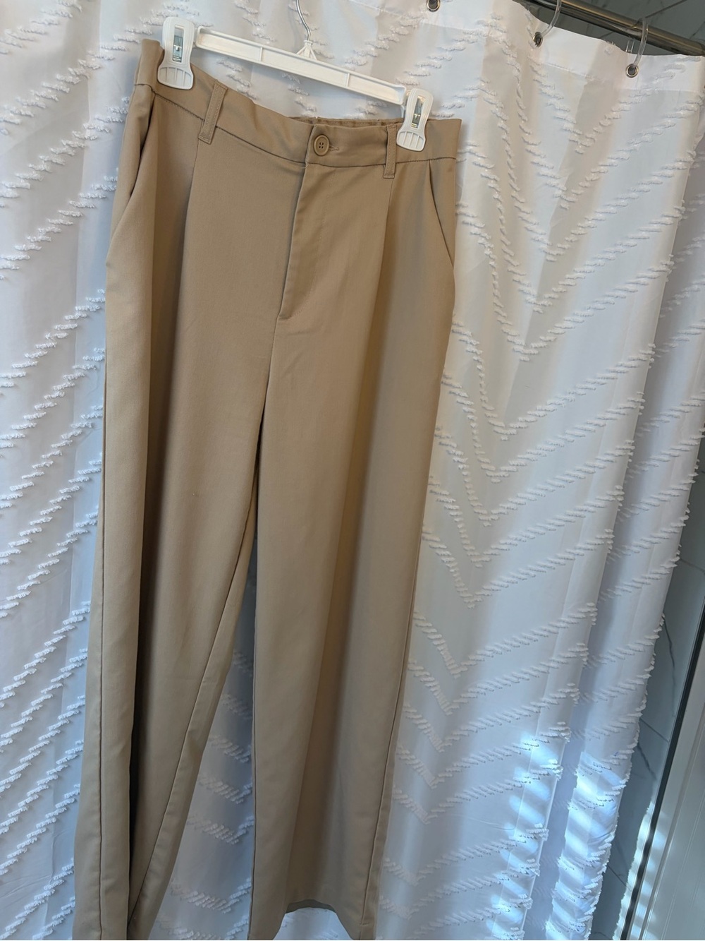 H&M Beige Women's Straight-Leg Trousers